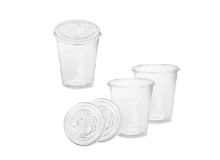 כוס פלסטיק מיני יהלום + מכסה 30OZ - שקוף